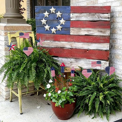 hogardeck 4th of July Decorations Outdoor, 10 PCS Metal Patriot Star Firework Decorative Garden Stakes for Fourth of July Decorations, Patriotic Yard Signs for Garden, Porch, Patio, Flower Beds