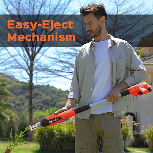 Weed Puller Tool, 21V Powerful Electric Weeder Tool with 2.0Ah Battery and Charger, Garden Tools Weed Pulling Tool with 3-Claw Steel Head for Smooth Weeding, Ideal Gifts for Men Women Mom Dad, Orange