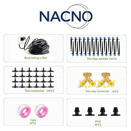 50ft Drip Irrigation Kit Plant Watering System 8x5mm Blank Distribution Tubing DIY Automatic Irrigation Equipment Set for Garden Greenhouse Flower Bed Patio Lawn
