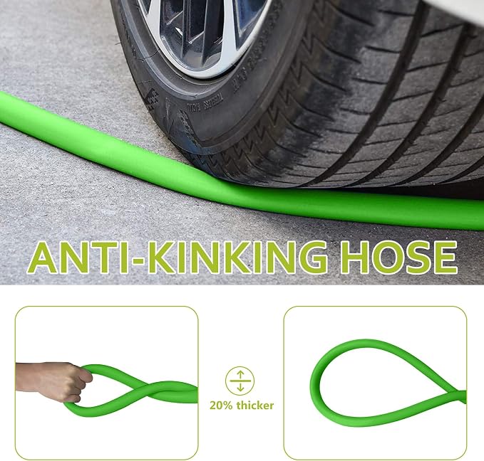 Cupohus Heavy Duty RV Water Hose 15FT, 5/8" Extra Thick Wall Drinking Water Hose, Crush Proof & Abrasion Resistant, Kink Free Hot & Cold Weather with Storage Bag for Camper Marine – Green