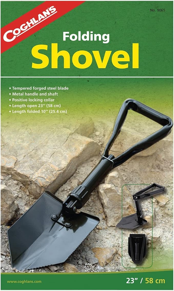 Coghlan's Folding Shovel – Lightweight Collapsible Entrenching Tool for Camping, Hiking, Survival, and Emergency Use – Durable Compact Design for Outdoor Adventures (Pack of 4)