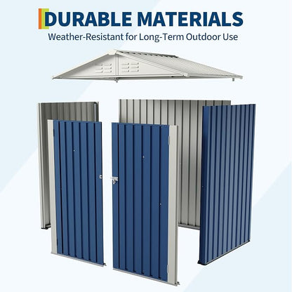 Garvee 6x4 FT Storage Shed – 130 Cu Ft, Sloped Roof, Weatherproof | pacious 130 cu ft interior – fits bikes, ladders, and seasonal gear with ease.