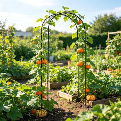 93" Garden Arbor Metal Arch Trellis for Climbing Plants | Outdoor Arbors Archway Pergola for Wedding Ceremony Party Decoration Arched Top Trellises for Rose Vine Backyard Lawn Patio