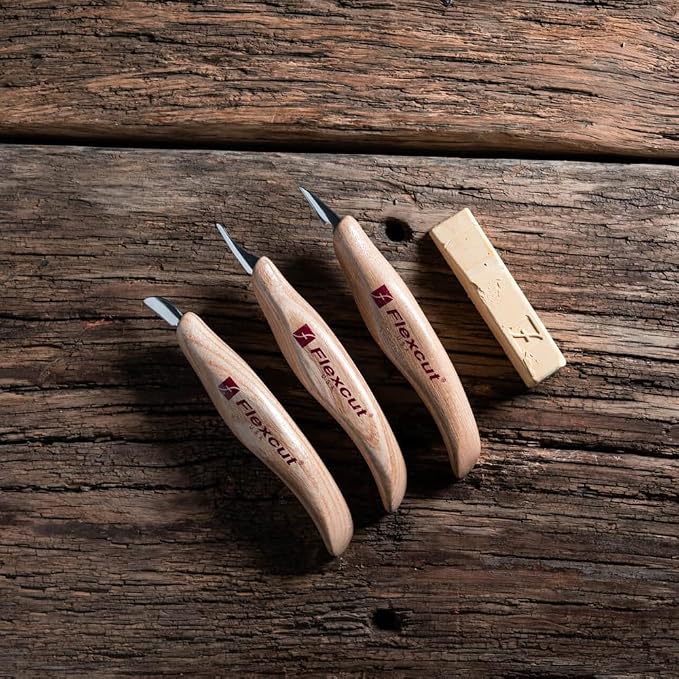 Flexcut Wood Carving Set | Detail Knife Set, with Mini-Pelican, Carving, and Detail Knife | 1095 High Carbon Steel Blades | KN400 | Made in the U.S.A
