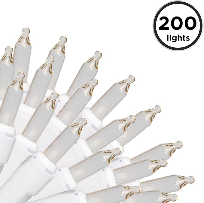 Brite Star 100 Count Mini String Christmas Lights, Clear - 22 feet Indoor/Outdoor Christmas Tree Lights with White Wire (Set of 2)