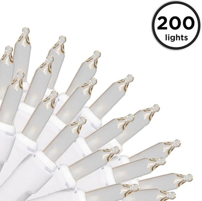 Brite Star 100 Count Mini String Christmas Lights, Clear - 22 feet Indoor/Outdoor Christmas Tree Lights with White Wire (Set of 2)