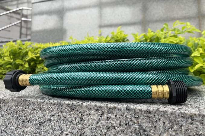 1/2 Inch Garden Hose 15FT, Boat Hose, Flexible Tubing with 3/4" Solid PVC Male to Female Fitting for Household, Outdoo