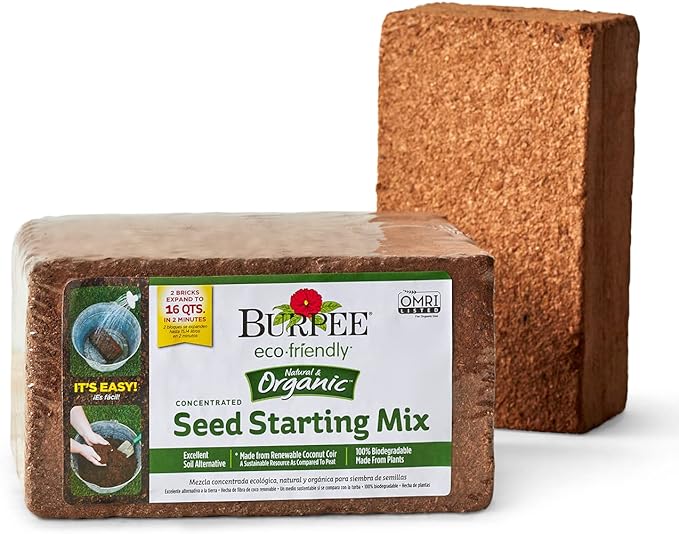 Burpee 9 Quart Premium Organic Potting Soil Mix & 16 Quart Organic Coconut Coir Seed Starting Mix