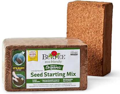 Burpee 9 Quart Premium Organic Potting Soil Mix & 16 Quart Organic Coconut Coir Seed Starting Mix