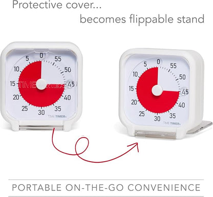 Time Timer 3 Inch Visual Timer – 60-Minute Quiet Portable Countdown Timer for Kids, Teachers, Students & Adults – Helps with Focus, Transitions, ADHD, Autism & Time Blindness – (Red & White)