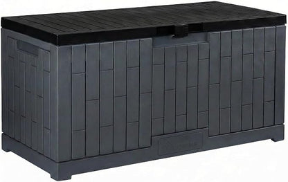YITAHOME 120 Gallon Large Deck Box | 53"L x 22.7"W x 25.5"H Resin Outdoor Storage Box with Slide-Locking Black Lid for Patio Cushions, Garden Tools, Pool