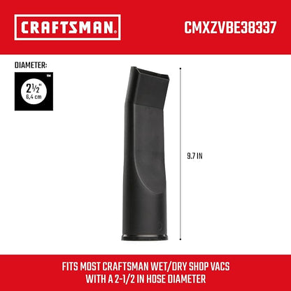 CRAFTSMAN CMXZVBE38337 2-1/2 in. LED Lighted Car Nozzle Vacuum Attachment | Industrial-Grade Shop Vacuum Accessory for Illuminating Dark Areas While Cleaning, Fits 2-1/2 in. Hose Diameter