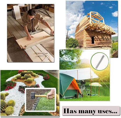 Artificial Turf Stakes Landscape Edging Stakes Spiral Stainless Steel Anchoring Spikes for Landscaping Edging, Weed Barrier, Lawn Edging,Tent Stakes, 6 in 76 Pcs