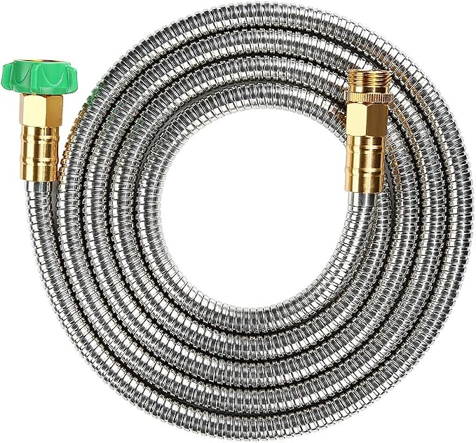 Beaulife 304 Stainless Steel Metal Garden Hose Connector 10 Feet Short Garden Water Hose Extension Extender, Drinking Water Hose Lead and BPA Free