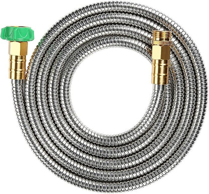 Beaulife 304 Stainless Steel Metal Garden Hose Connector 10 Feet Short Garden Water Hose Extension Extender, Drinking Water Hose Lead and BPA Free