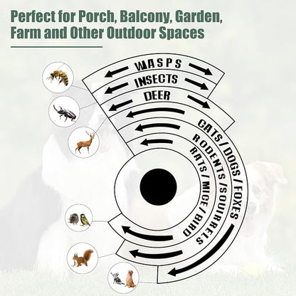 2026 Ultrasonic Bird Repeller Solar Powered Outdoor Motion Activated Bird Pigeon Deterrents for Outside Woodpecker Goose Repellent Devices for Porch Patio Balconies Rooftops(2)