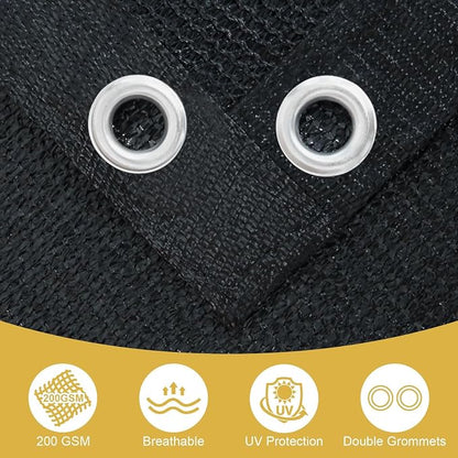 Shade&Beyond 90% Sun Shade Cloth with Grommets, 5' X 8' Pergola Shade Cover Canopy, Mesh Tarp Sun Screens for Patio, Outdoor, Garden, Backyard, Black