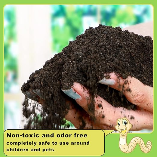 Worm Castings Organic Fertilizer 2.2LB by Doter, All Nature Fertilizer for Gardening, Tomato, Strawberry, Flower, and Herbs