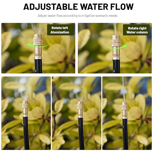 Thiswing 360° Adjustable Drip Irrigation System with 16 Nozzles | 50 FT Automatic Watering System, Raised Bed Sprinkler Irrigation System, Garden Mister for Yard, Lawn, Plants, 5/16" Tubing