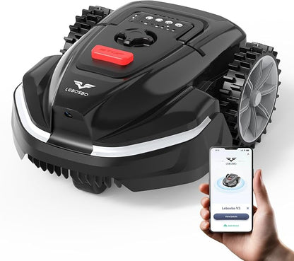V3 Robotic Lawn Mower with AI Vision Obstacle Avoidance, Smart APP Control, Low-Noise Operation, Adjustable Cutting Height, No-Go Zones, Ideal Robot Lawn Mower for Lawns Up to 1600 Sq.Ft