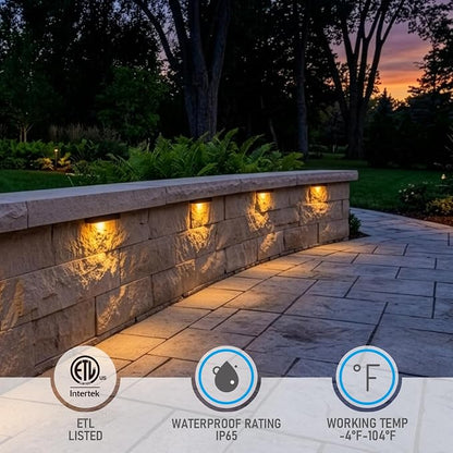 LEONLITE 8-Pack 5CCT 7 Inch LED Hardscape Lighting, 1800K-5000K | LED Landscape Lighting, 12-24V AC/DC Paver Light Low Voltage Retaining Wall Lights, 5W Outdoor Step Lights, ETL