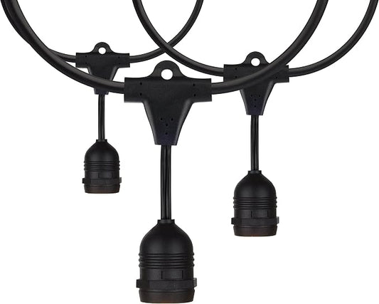Satco S8039 Incandescent Indoor/Outdoor String Lights, Black, Bulbs Not Included, 24 Feet (Pack of 1)