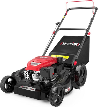 AMERISUN Gas Lawn Mower, 21" with 144cc 4-Cycle OHV Engine 3-in-1 Walk-Behind Push Lawn Mower (AV8621P1)