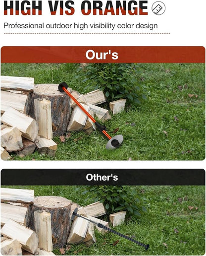 Strong Magnetic Firewood Measuring Tool, Used for Fast Measure Firewood Length, Firewood Gauge Freely Adjust from 16'' to 29'', One Step Installation, High Vis Orange, Attach to Any Chainsaw