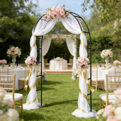 Thorise 7.9 Ft H x 4.6 Ft W Metal Pergola Arbor,Assemble Freely 2 Sizes,for Various Climbing Plant Wedding Garden Arch Bridal Party Decoration Wide Arbor, 1 Pack