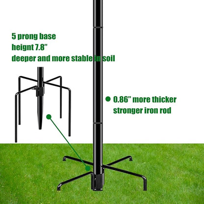 CQAIRIOU Standing Bird Feeder Tray,Open Platform Bird Feeding Mesh Seed Tray with Adjustable Heavy Duty Stand Birds Feeder Pole for Outside Wild Birds in Garden Backyard