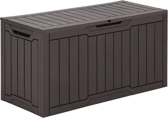 YITAHOME 80 Gallon Outdoor Storage Box | Large Water Resistant Resin Deck Box, Indoor Outdoor Lockable Storage Container for Patio, Garden, Cushions, Tools, Equipment