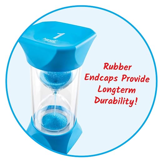 hand2mind Jumbo 1 Minute Sand Timer, Large Hourglass, Sand Clock for Kids, Quiet Timer for Classroom, Toddler Visual Countdown, Game and Calm Down Corner Supplies (Set of 1)