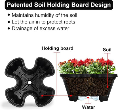 GameXcel Vertical Planter Tower - 5 Tier Stackable Garden Planters with Wheels and Tools Plant Pots for Strawberry Herb Flower and Vegetable Indoor Outdoor Use Black