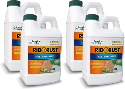 Rid-O-Rust Outdoor Rust Preventer, Concentrated Formula, Prevents Stains Caused by Irrigation, 64 Fluid Ounce Bottles (4 Pack)