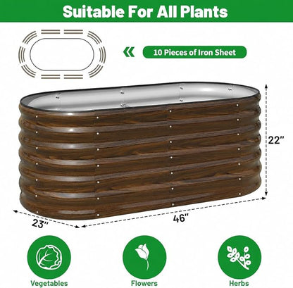 SnugNiture Galvanized Steel Raised Garden Bed Kit - 2 Pack 4x2x2 ft Metal Planter Box for Vegetables, Flowers, Herbs | Easy Assembly, Open Bottom Design for Optimal Drainage