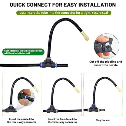 Thiswing 360° Adjustable Drip Irrigation System - 200 FT Garden Watering Kit with 40 Nozzles, 5/16" Flexible Tubing, Raised Bed Sprinkler & Garden Mister for Yard, Lawn, Vegetables, Potted Plants
