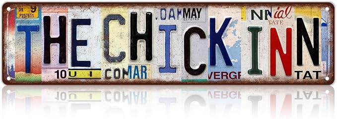 Vintage The Chick Inn Street Sign Chicken Coop Wall Decor Metal Tin Signs