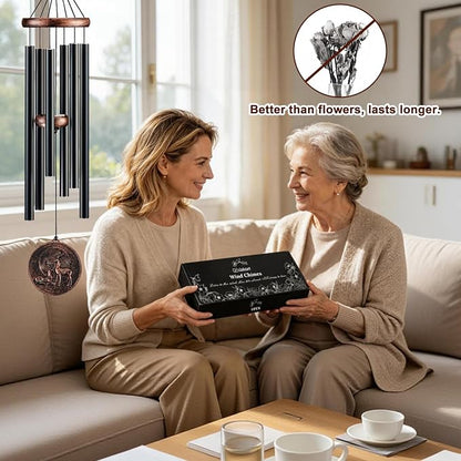 Wind Chimes for Outside, Vintage Deer Deep Tone Wind Chime Outdoor Clearance, Patio Porch Balcony Decoration, Garden Hanging Decor for Women Mom Grandma (32" Deer)