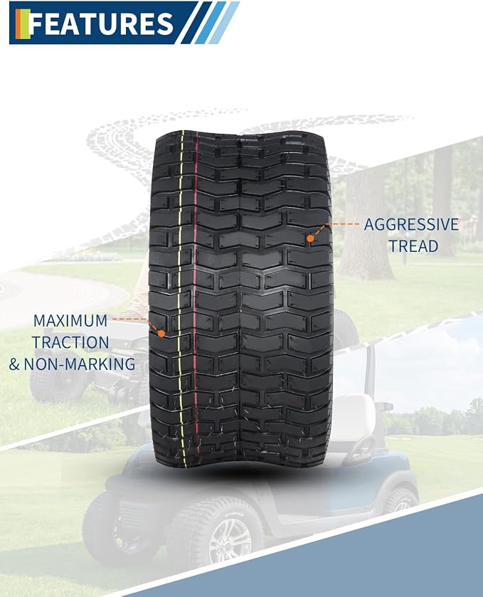 2 Pack 20x10.00-8 Lawn Mower Tires,20x10-8 NHS Off-Highway Tires, 20x10x8 Turf Tires Replacement for Riding Mower Garden Tractor Golf Cart Utility Vehicle,4PR Tubeless