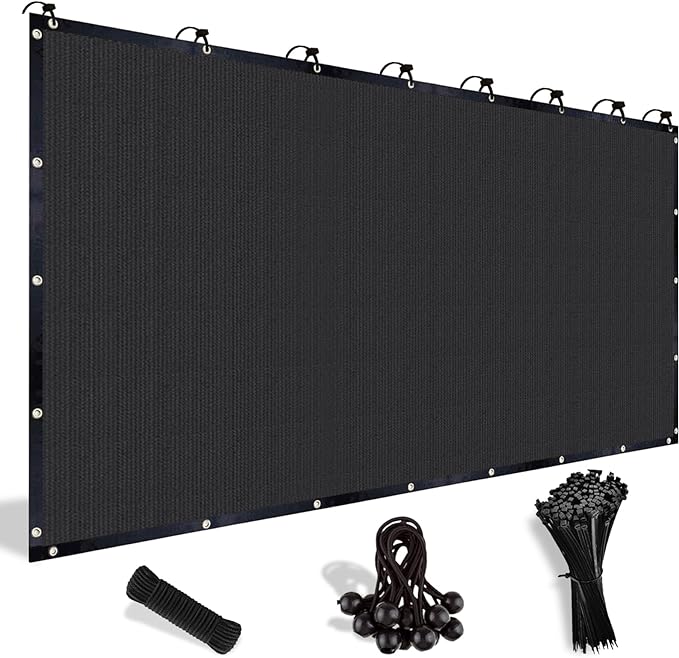 Shade&Beyond 90% Sun Shade Cloth with Grommets, 5' X 8' Pergola Shade Cover Canopy, Mesh Tarp Sun Screens for Patio, Outdoor, Garden, Backyard, Black