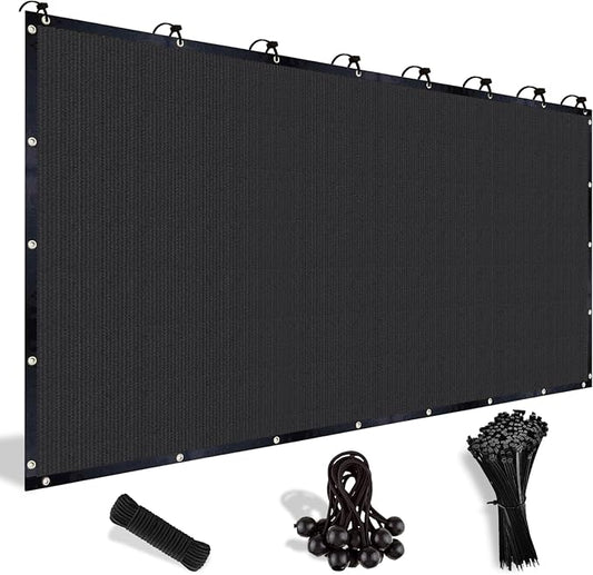 Shade&Beyond 90% Sun Shade Cloth with Grommets, 5' X 12' Pergola Shade Cover Canopy, Mesh Tarp Sun Screens for Patio, Outdoor, Garden, Backyard, Black
