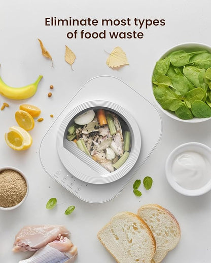 4L Electric Composter for Kitchen, Smart Countertop Compost Bin, Odorless | Low Noise | Auto-Cleaning | Turn Food Waste into Fertilizer, Indoor Food Waste Compost Machine, White
