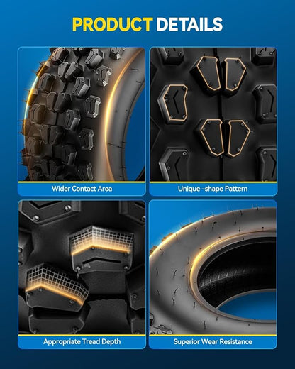 PHILTOP 21x7-10 ATV UTV Tires, 4-Ply Super Mud 21x7-10 ATV All-Terrain Tires for Riding Mowers, Golf Carts, Off-Road,2 Pcs,Tubeless (Z-116)