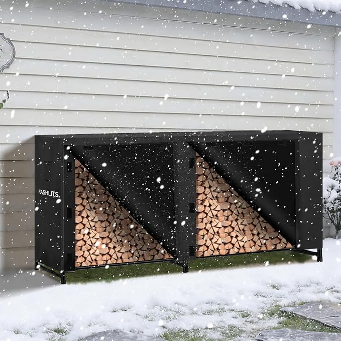 8ft Firewood Rack Cover, Waterproof Heavy Duty 600D Oxford | Storage Wood Rack Cover for Patio, Yard, Indoor and Outdoor Use(Cover Only, Rack Not Included)