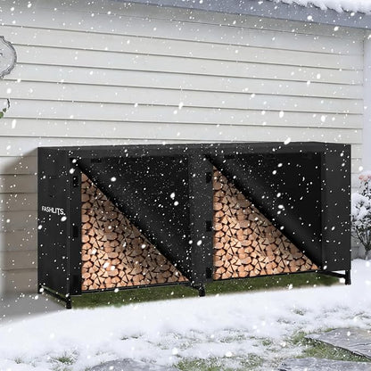 8ft Firewood Rack Cover, Waterproof Heavy Duty 600D Oxford | Storage Wood Rack Cover for Patio, Yard, Indoor and Outdoor Use(Cover Only, Rack Not Included)