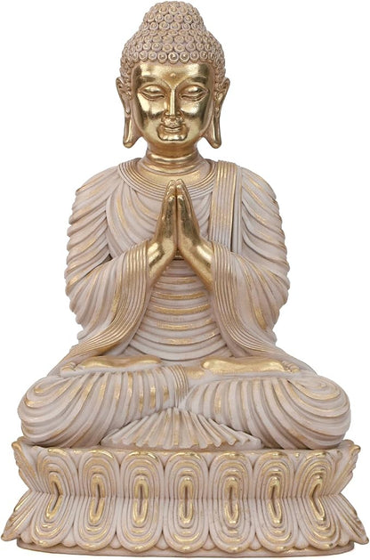 Suoedd Buddha Statue for Home Decor Gold for Spiritual 17.7"-Buddha Decor for Living Room-Gig Buddha Statues for Zen Decor–Indoor Buddha Gift for Shrine,Meditation or Relaxation