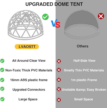 Garden Dome Tent House Outdoor 12 FT, Weatherproof Greenhouse Transparent Garden Dome House for Backyard, Party