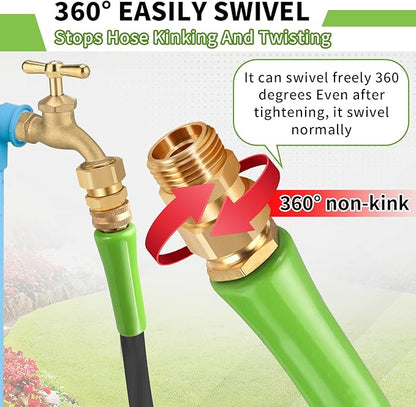 Boltigen Garden Hose Swivel Connector, 3/4GHT Garden Hose Swivel Fitting, 360 Degree Male to Female Hose Adapter for Outdoor