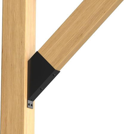 4Pcs 45 Degree Angle Brackets for Pergola Kits - Heavy-Duty Metal Gazebo Brackets & 2x4 Wood Connector, Universal DIY Pergola Bracket Kit with Lumber Compatibility