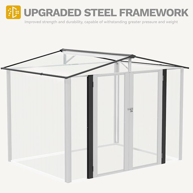 DWVO 7'x5' Large Metal Outdoor Storage Shed, Heavy Duty Tool Storage Sheds for Backyard Patio Lawn - Ideal for Bicycles, Garden Tools, and Lawn Equipment, Easy-to-Assemble, White